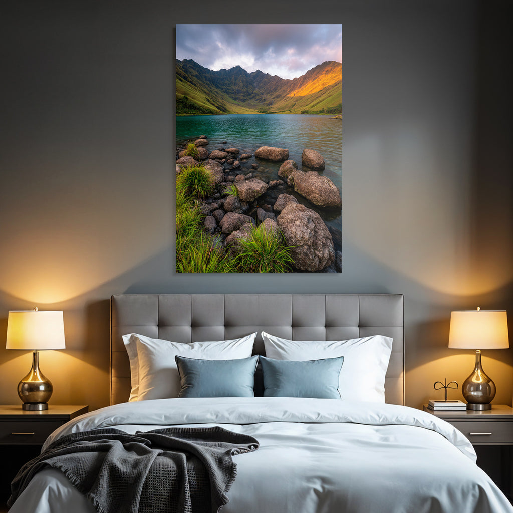 Berge Und Panoramen Ruhige Landschaft Mit See Und Gebirgen