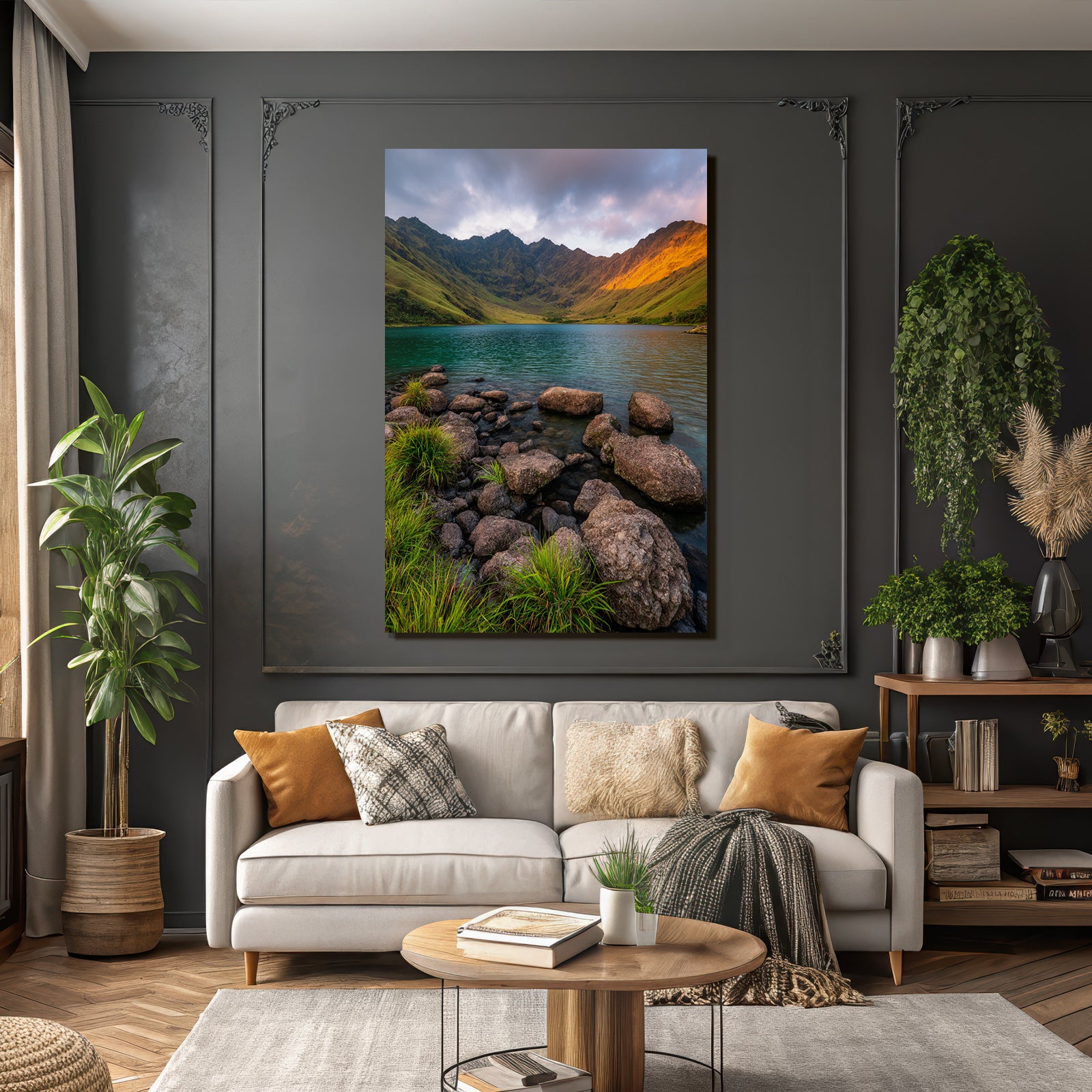Berge Und Panoramen Ruhige Landschaft Mit See Und Gebirgen