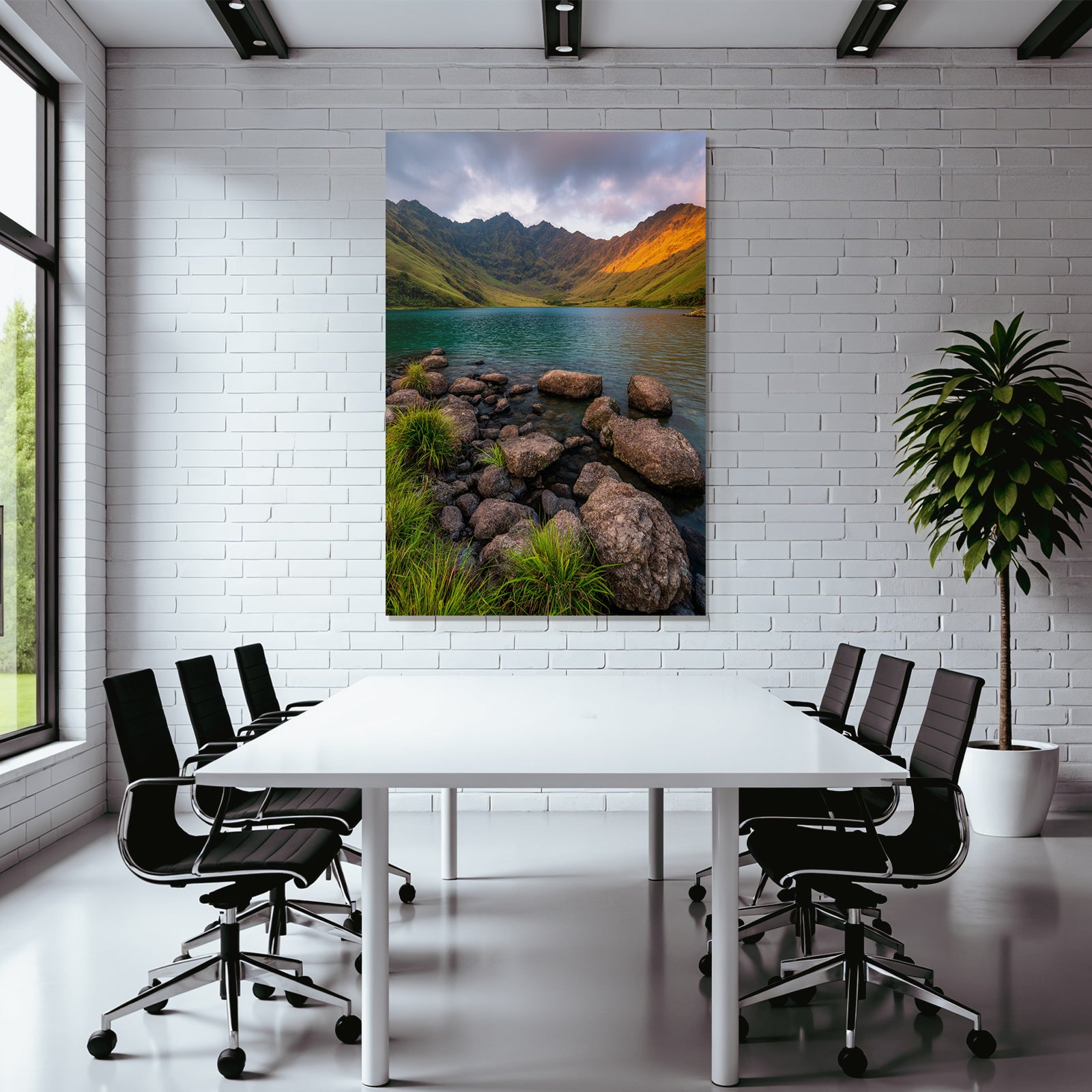 Berge Und Panoramen Ruhige Landschaft Mit See Und Gebirgen