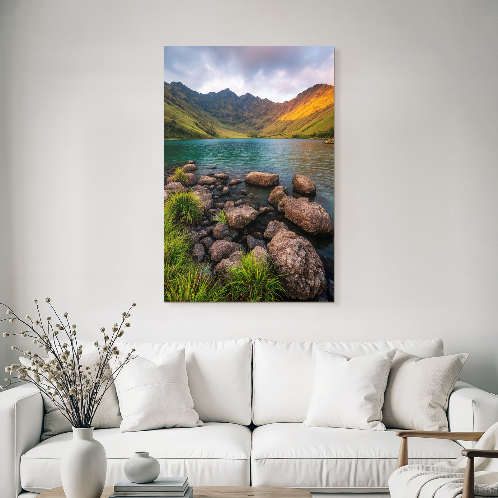 Berge Und Panoramen Ruhige Landschaft Mit See Und Gebirgen