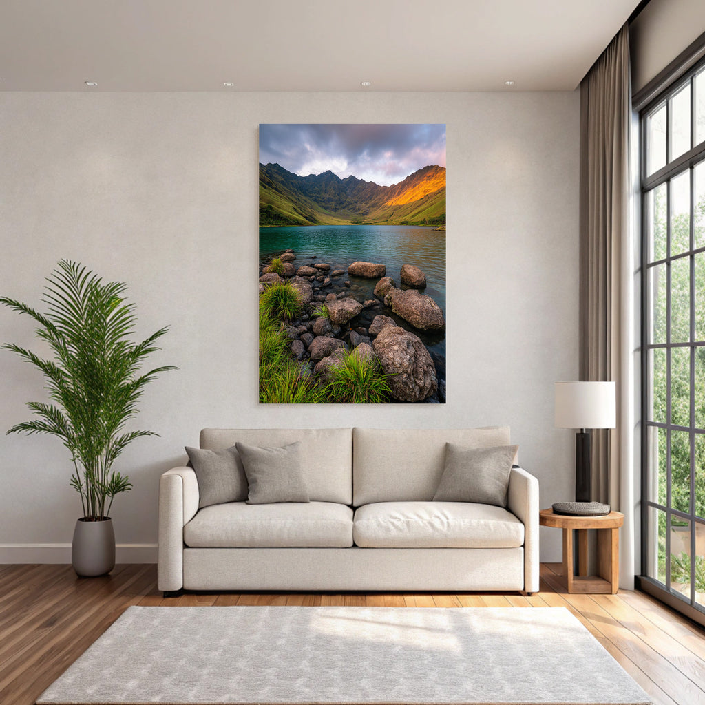 Berge Und Panoramen Ruhige Landschaft Mit See Und Gebirgen