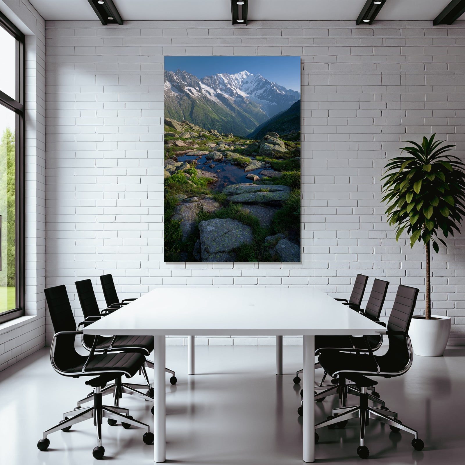 Berge Und Panoramen Scenic Berglandschaft Mit Wasser Und Schneebedeckten Gipfeln