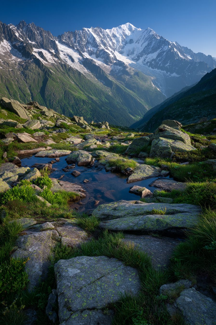 Berge Und Panoramen Scenic Berglandschaft Mit Wasser Und Schneebedeckten Gipfeln | Berge und Panoramen | Landschaften