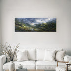 Berge Und Panoramen Atemberaubende Berglanschaft Mit Schnee Und Blumen Reflexionen Im Wasser