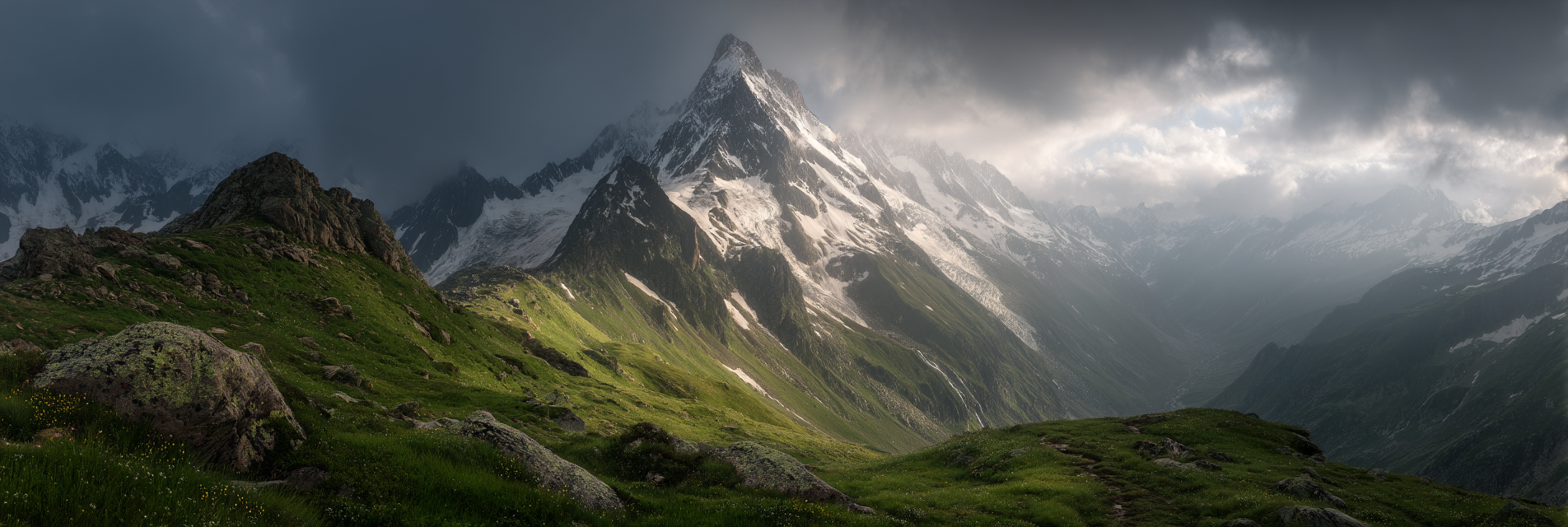 Berge Und Panoramen Atemberaubende Gebirgslandschaft Mit Grünen Tälern Und Wolkenbedeckung | Berge und Panoramen | Landschaften
