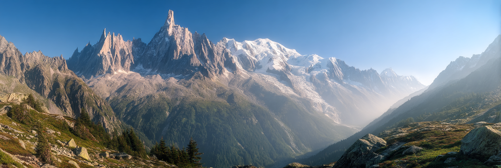 Berge Und Panoramen Atemberaubende Panoramaansicht Der Alpenlandschaft Mit Bergen Und Gletschern | Berge und Panoramen | Landschaften