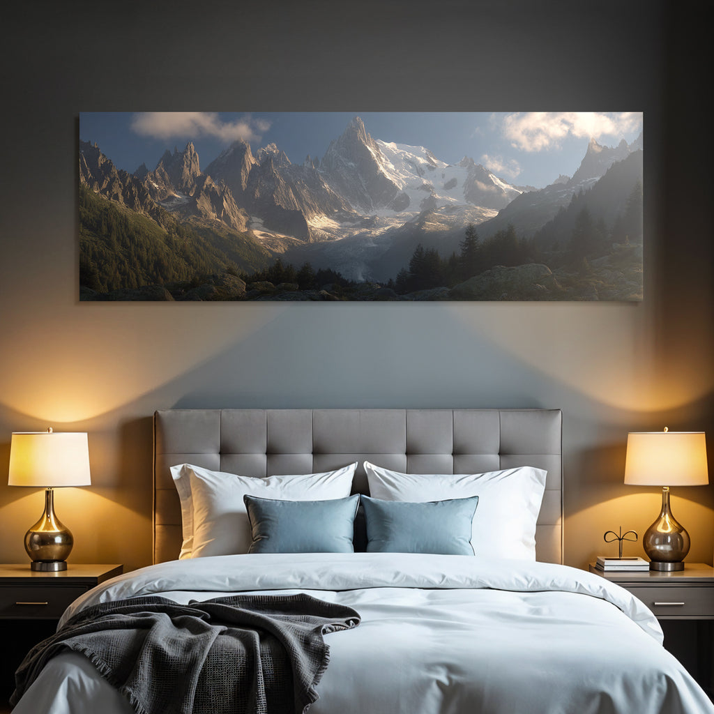 Berge Und Panoramen Dramatische Alpenlandschaft Bei Sonnenaufgang Oder Sonnenuntergang