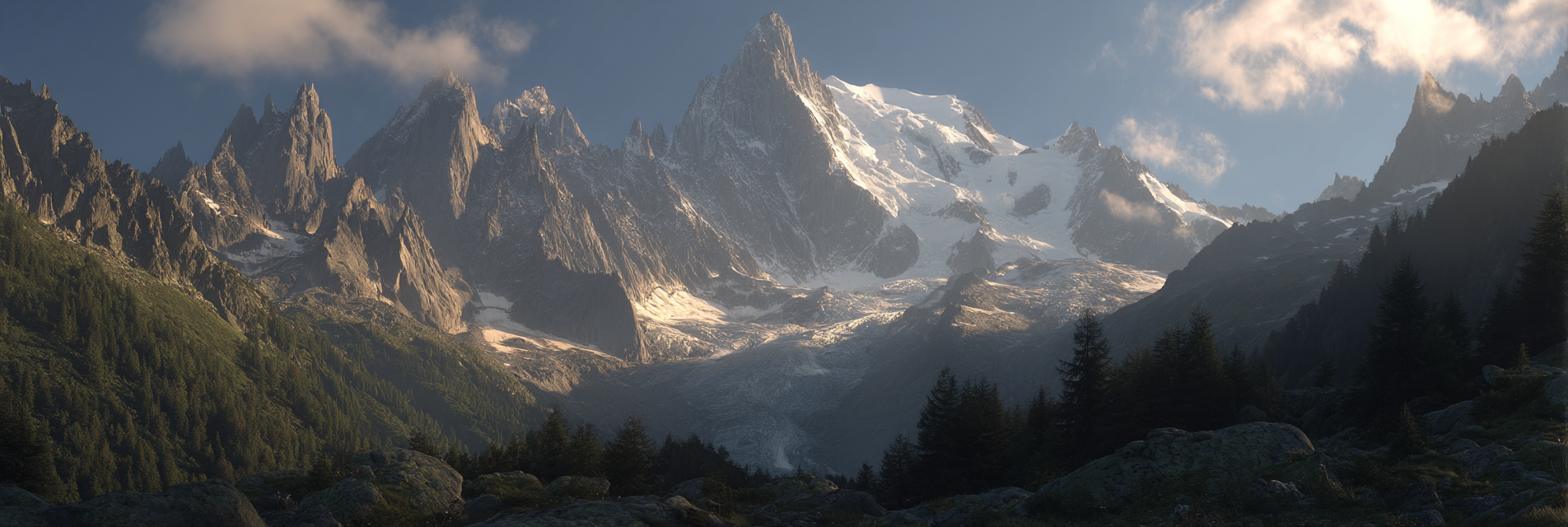 Berge Und Panoramen Dramatische Alpenlandschaft Bei Sonnenaufgang Oder Sonnenuntergang | Berge und Panoramen | Landschaften