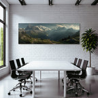 Berge Und Panoramen Dramatische Berglandschaft Mit Grünen Tälern Und Windigem Pfad