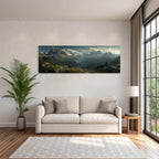Berge Und Panoramen Dramatische Berglandschaft Mit Grünen Tälern Und Windigem Pfad