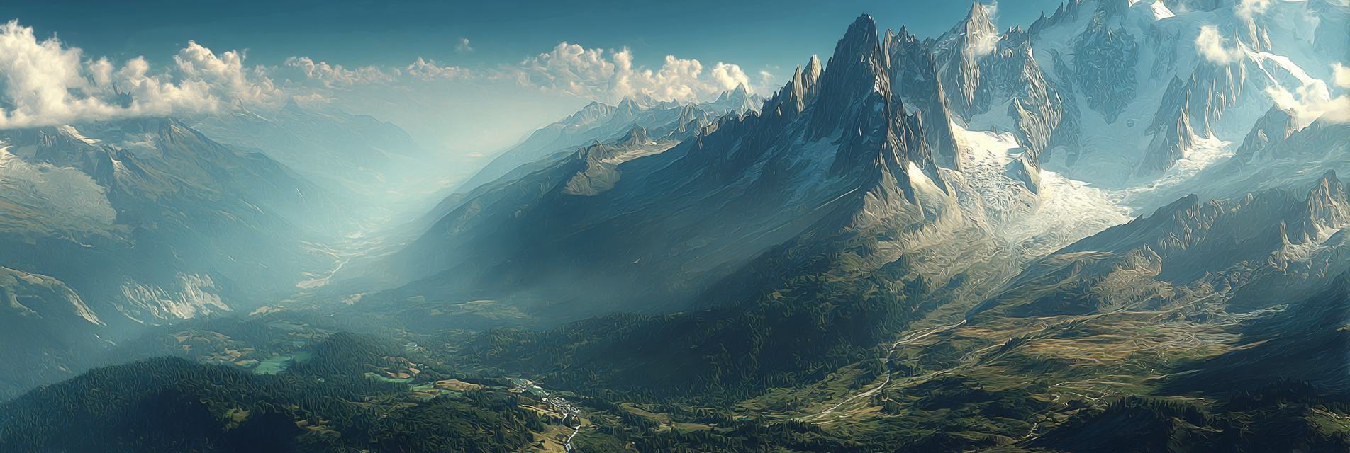 Berge Und Panoramen Märchenhafte Berglanschaft Mit Schneebedeckten Gipfeln | Berge und Panoramen | Landschaften
