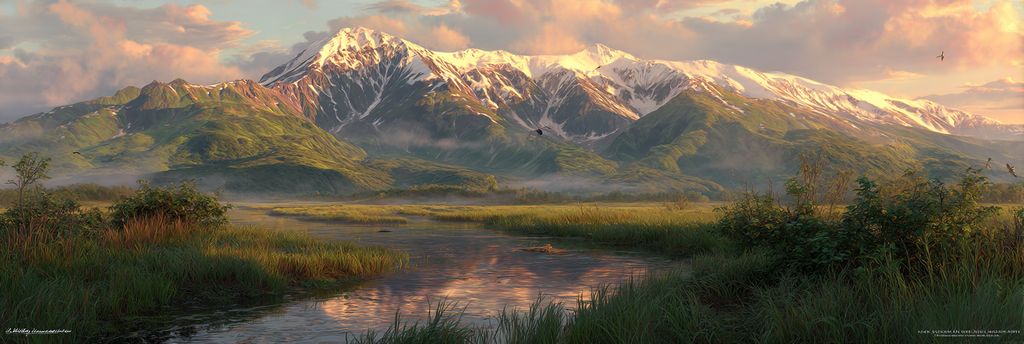 Berge Und Panoramen Majestatische Berglandschaft Mit Schneegebedeckten Spitzen Und Ruhuigem Wasser | Berge und Panoramen | Landschaften