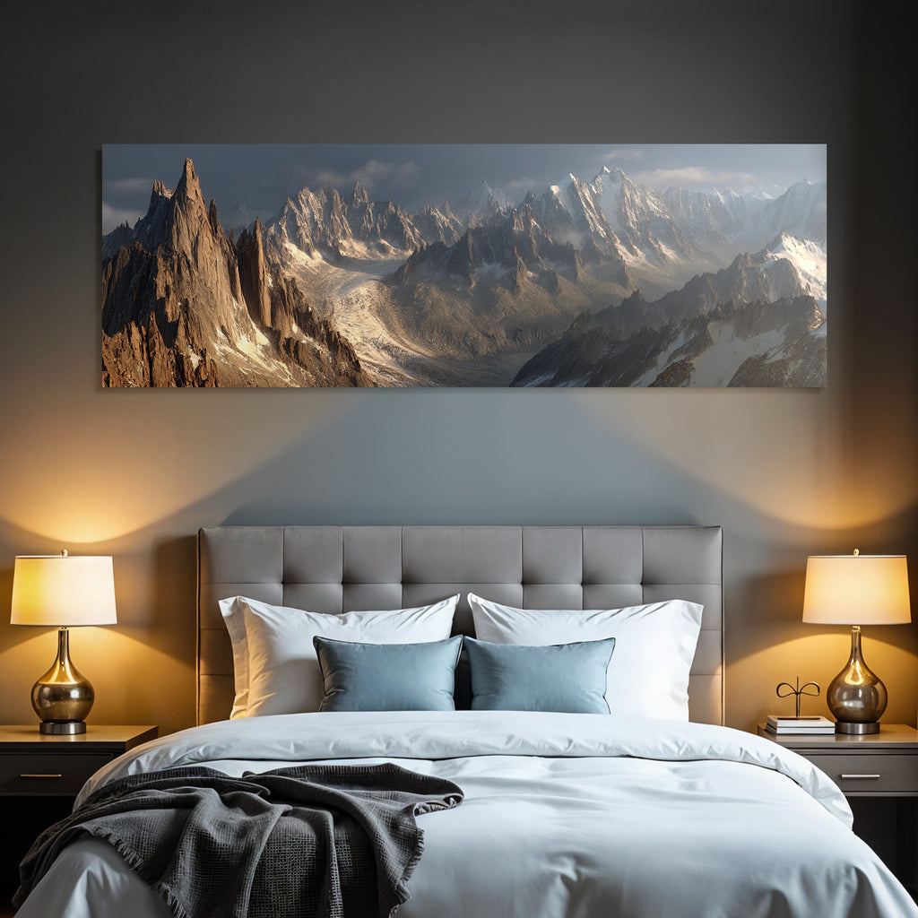 Berge Und Panoramen Rugged Mountains Scenery Mit Glazialen Bildung Und Schnee