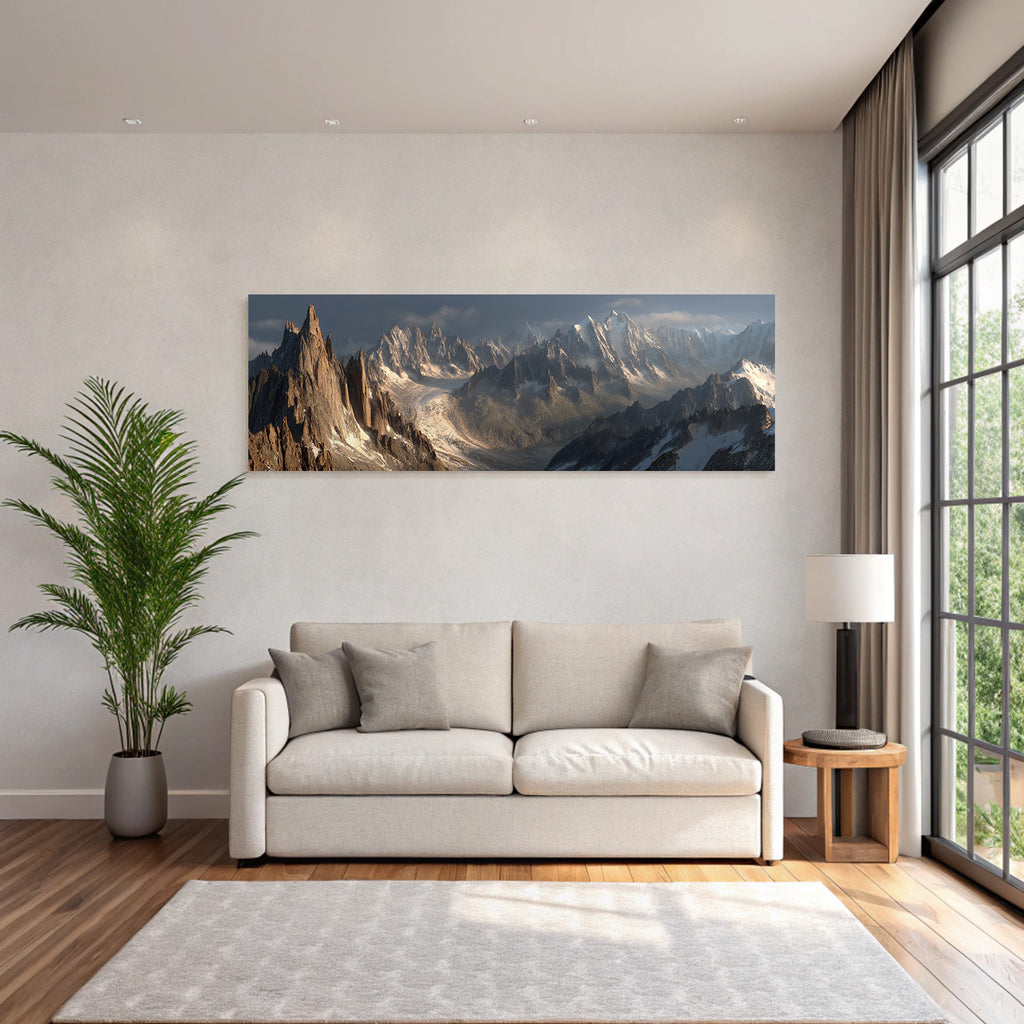 Berge Und Panoramen Rugged Mountains Scenery Mit Glazialen Bildung Und Schnee