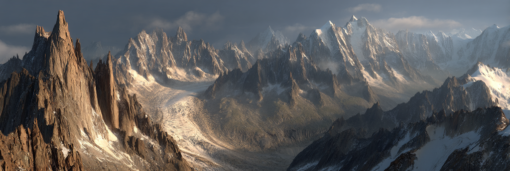 Berge Und Panoramen Rugged Mountains Scenery Mit Glazialen Bildung Und Schnee | Berge und Panoramen | Landschaften