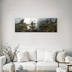 Berge Und Panoramen Scenic Landschaft Mit Felsen Und Boat Reflection Im Sonnenlicht
