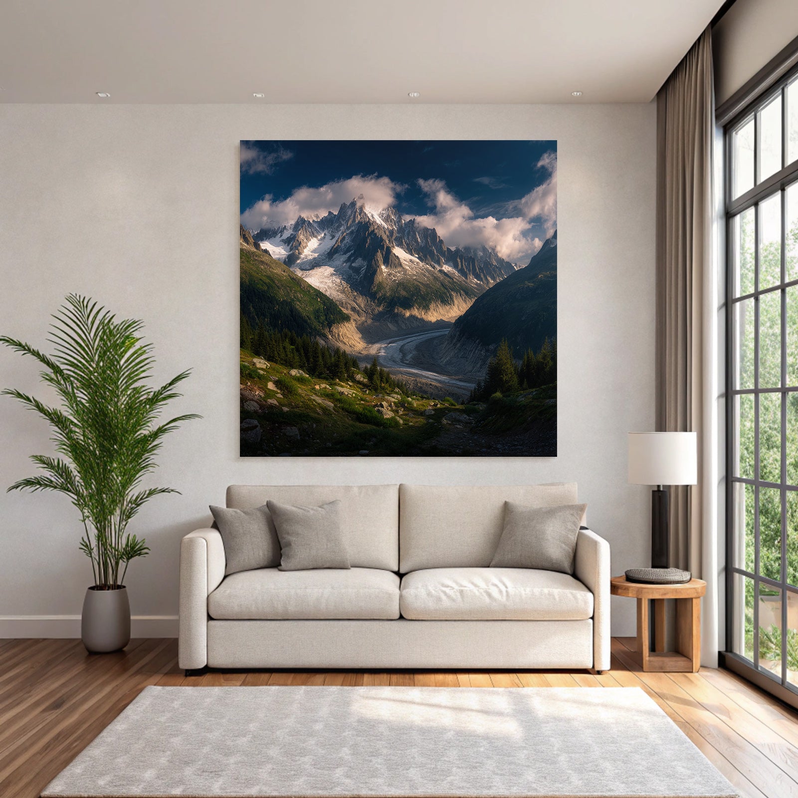 Berge Und Panoramen Atemberaubende Berglandschaft Mit Fluss Und Grünem Terrain