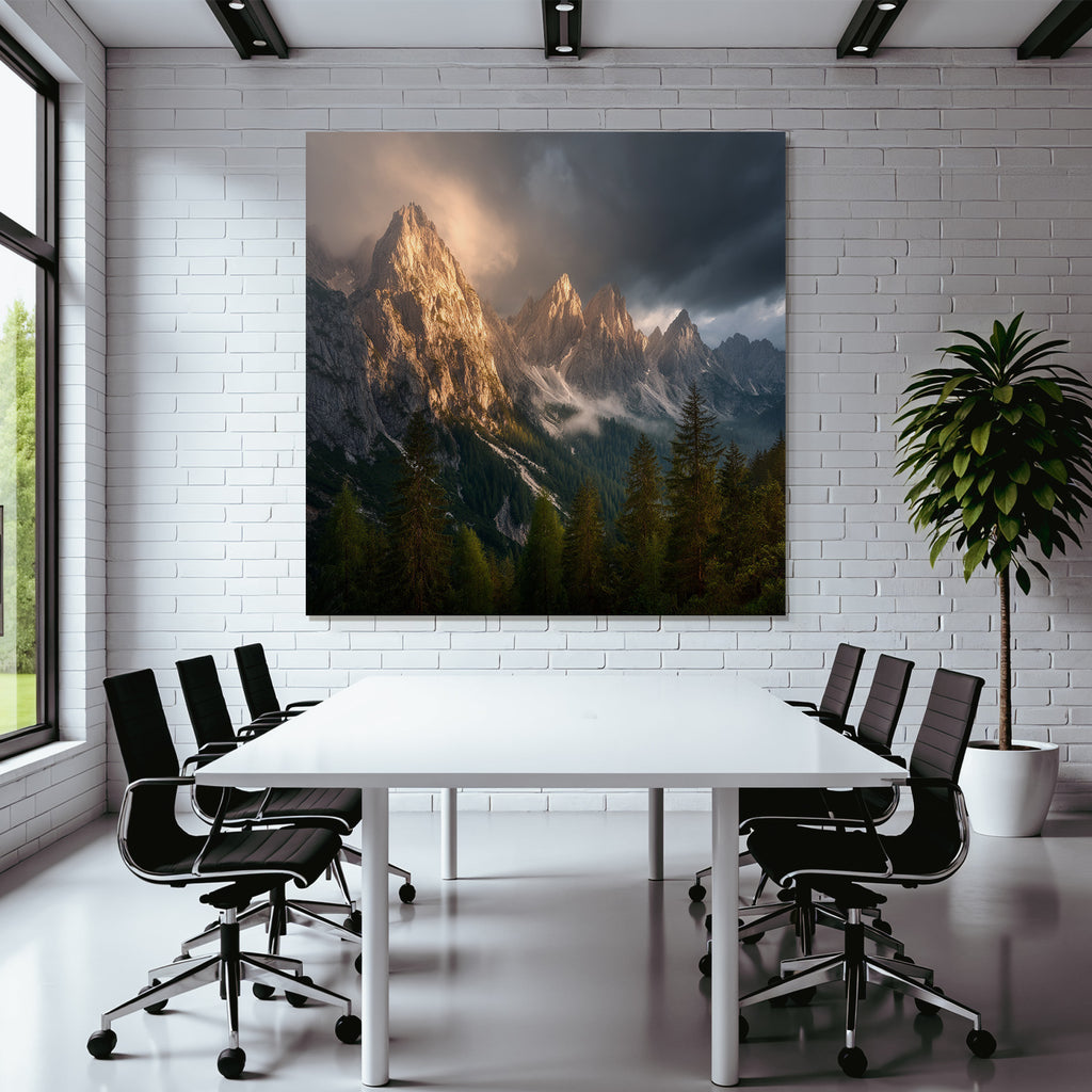 Berge Und Panoramen Atemberaubende Berglandschaft Mit Sonnenlicht Und Grünen Baeumen