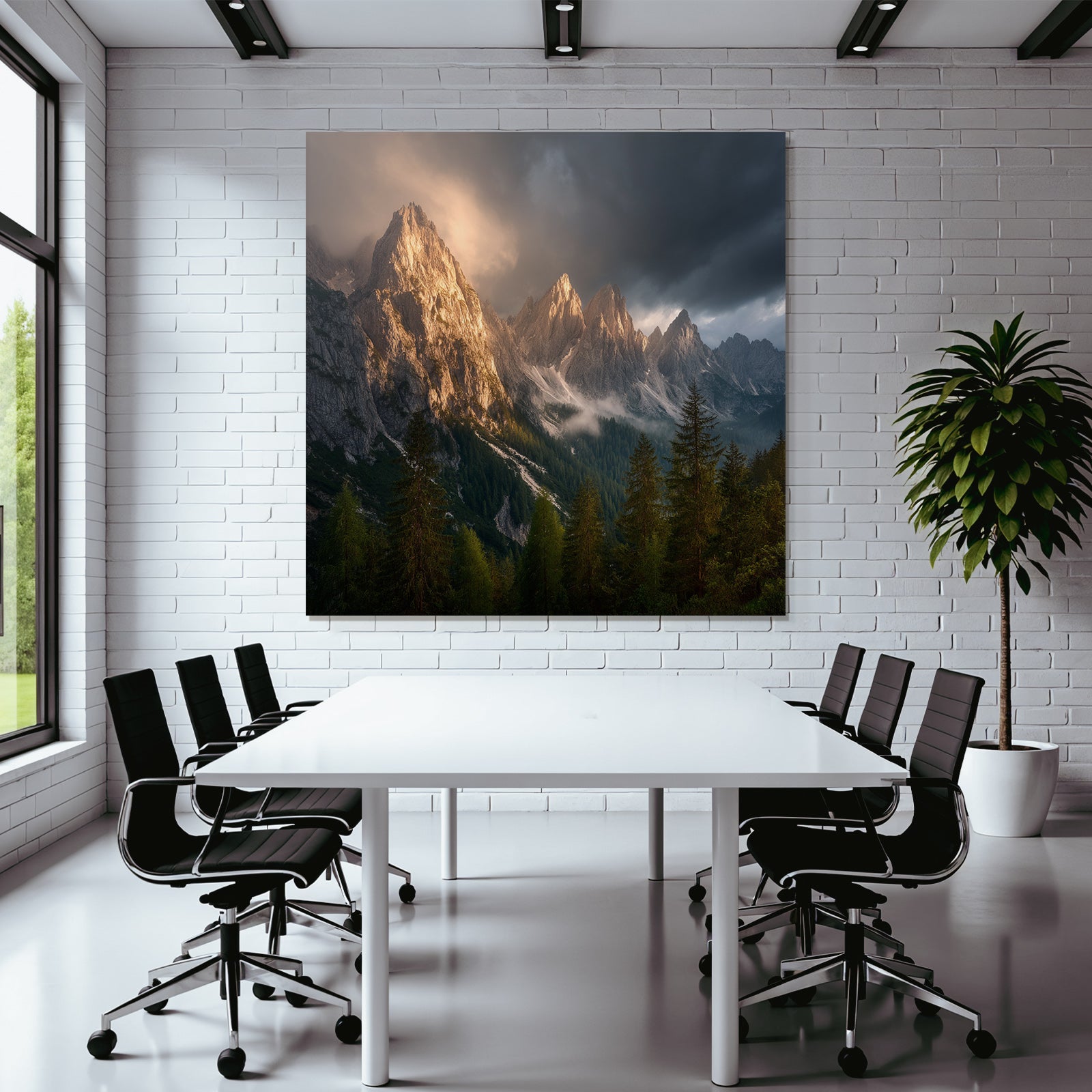 Berge Und Panoramen Atemberaubende Berglandschaft Mit Sonnenlicht Und Grünen Baeumen