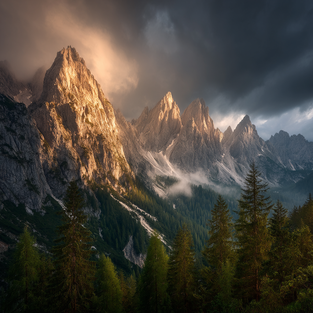 Berge Und Panoramen Atemberaubende Berglandschaft Mit Sonnenlicht Und Grünen Baeumen | Berge und Panoramen | Landschaften