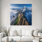 Berge Und Panoramen Atemberaubender Luftblick Von Bergen Und Wolken Bird Aufstieg