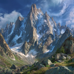 Berge Und Panoramen Bergbild Mit Schneebedeckten Spitzen Und Grünem Vordergrund | Berge und Panoramen | Landschaften