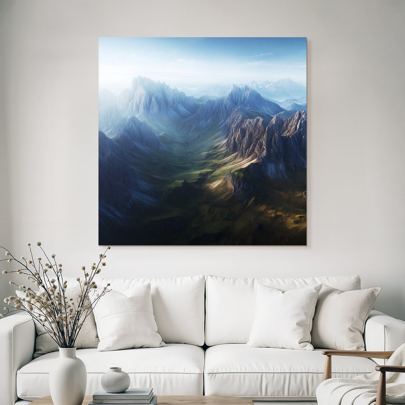 Berge Und Panoramen Berglandschaft Mit Grünen Tälern Und Drama Light