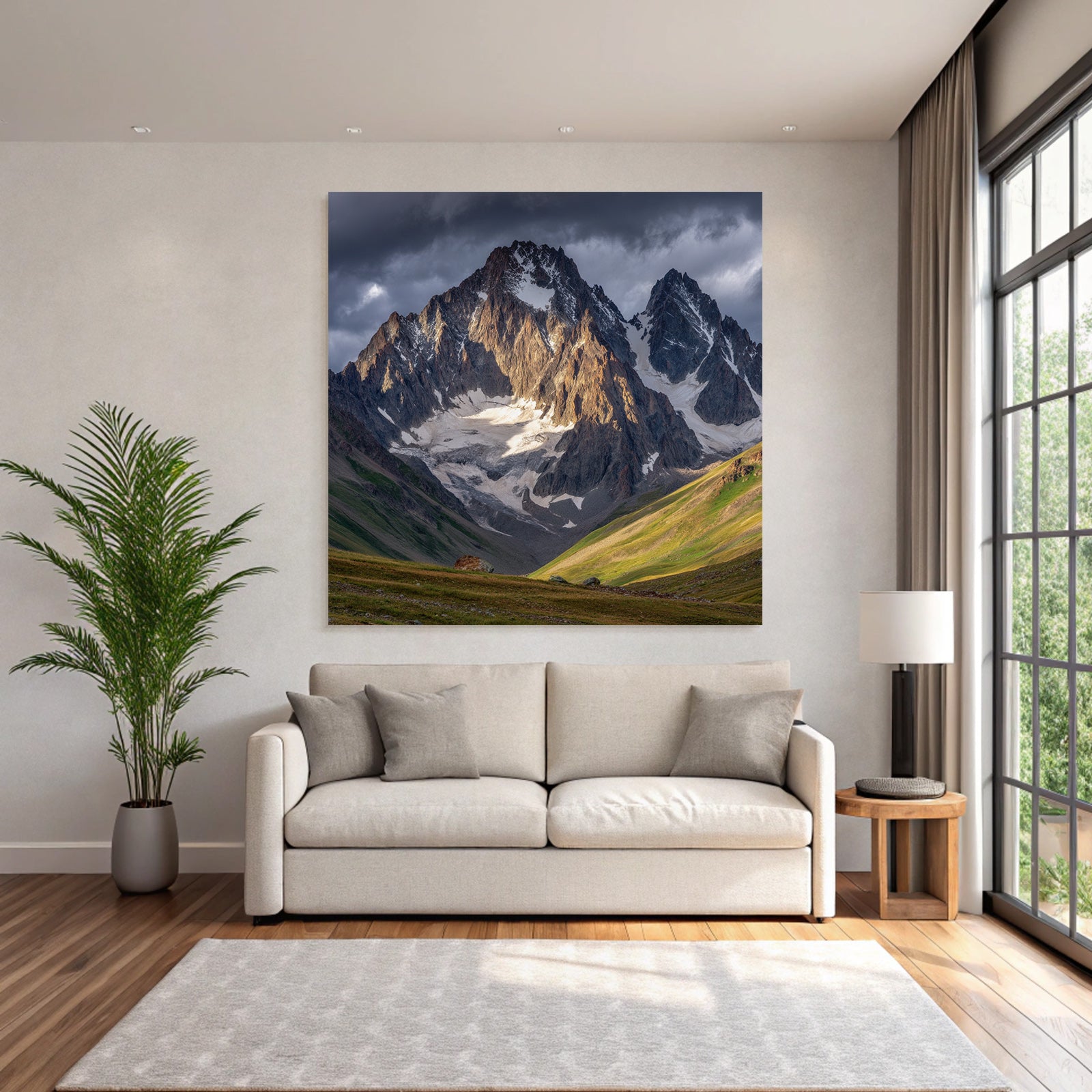 Berge Und Panoramen Dramatische Alpenlandschaft Mit Schneebedeckten Gipfeln