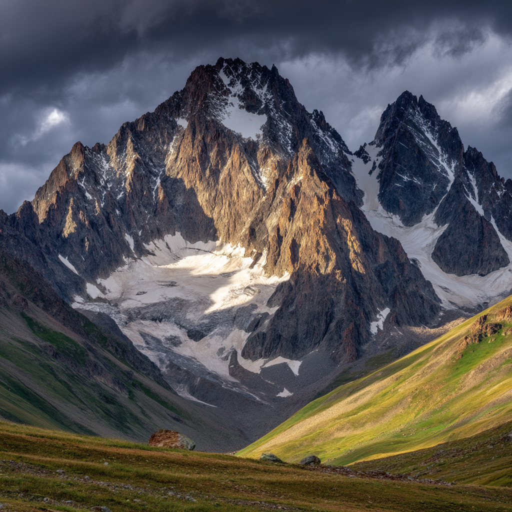 Berge Und Panoramen Dramatische Alpenlandschaft Mit Schneebedeckten Gipfeln | Berge und Panoramen | Landschaften