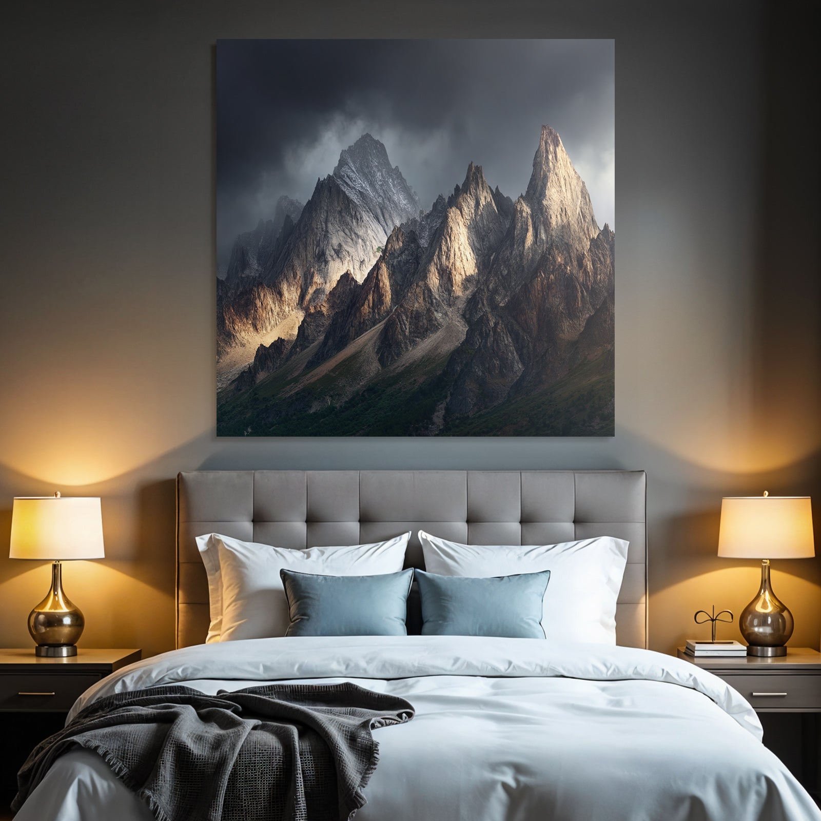 Berge Und Panoramen Dramatische Berglandschaft Mit Wolken Und Contrasten