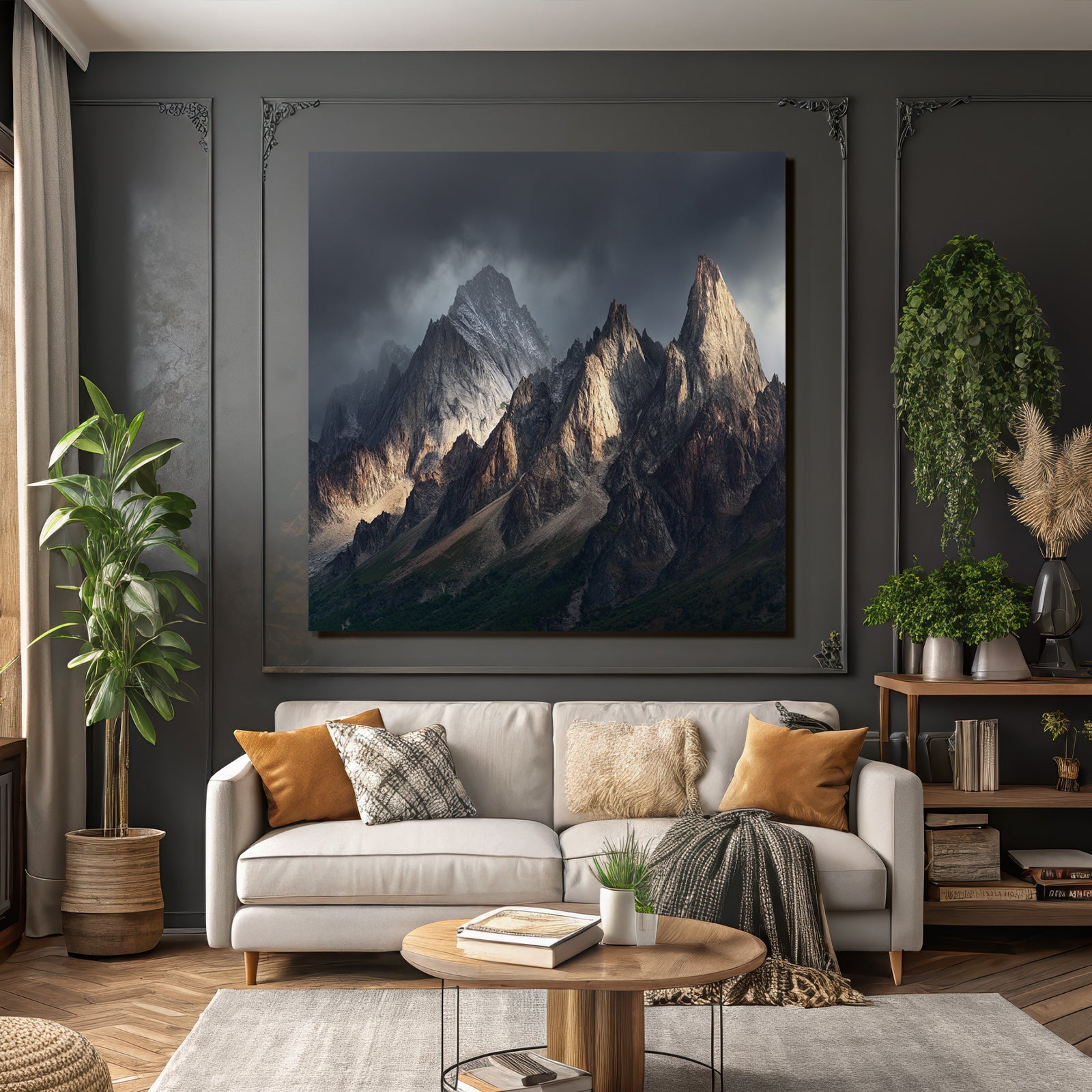 Berge Und Panoramen Dramatische Berglandschaft Mit Wolken Und Contrasten