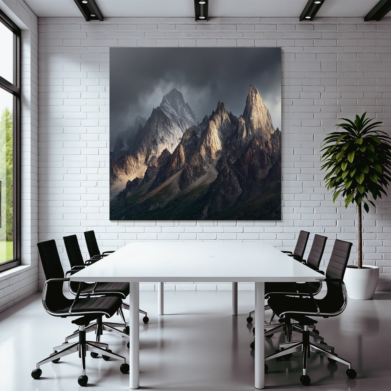 Berge Und Panoramen Dramatische Berglandschaft Mit Wolken Und Contrasten