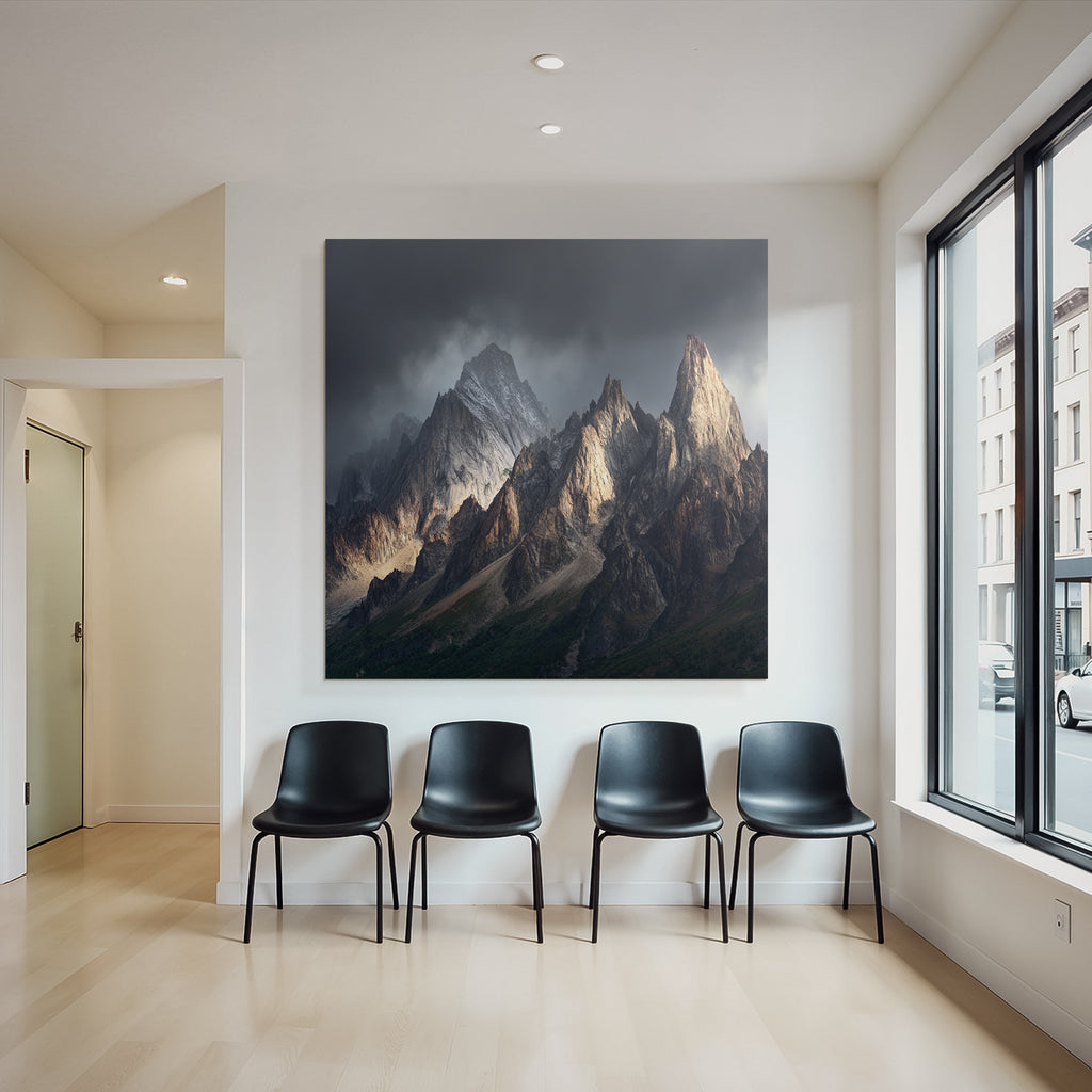 Berge Und Panoramen Dramatische Berglandschaft Mit Wolken Und Contrasten