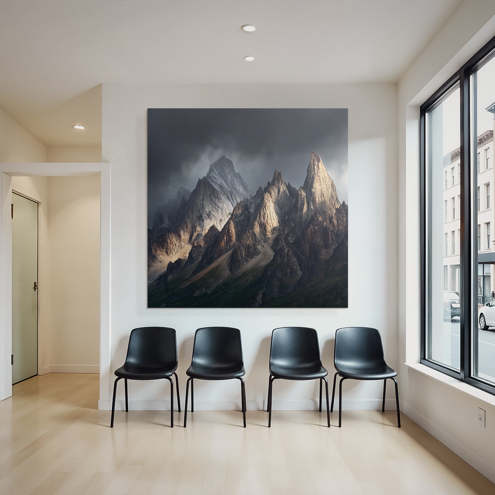 Berge Und Panoramen Dramatische Berglandschaft Mit Wolken Und Contrasten