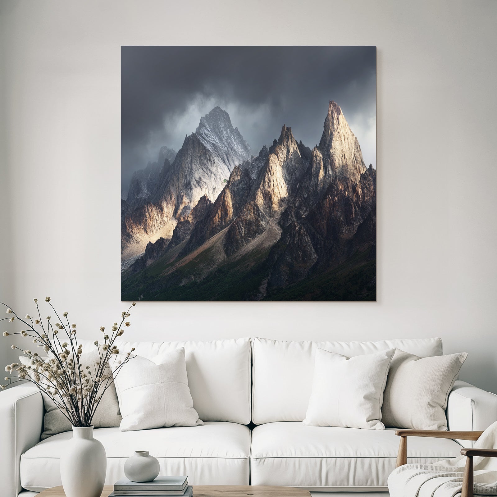 Berge Und Panoramen Dramatische Berglandschaft Mit Wolken Und Contrasten