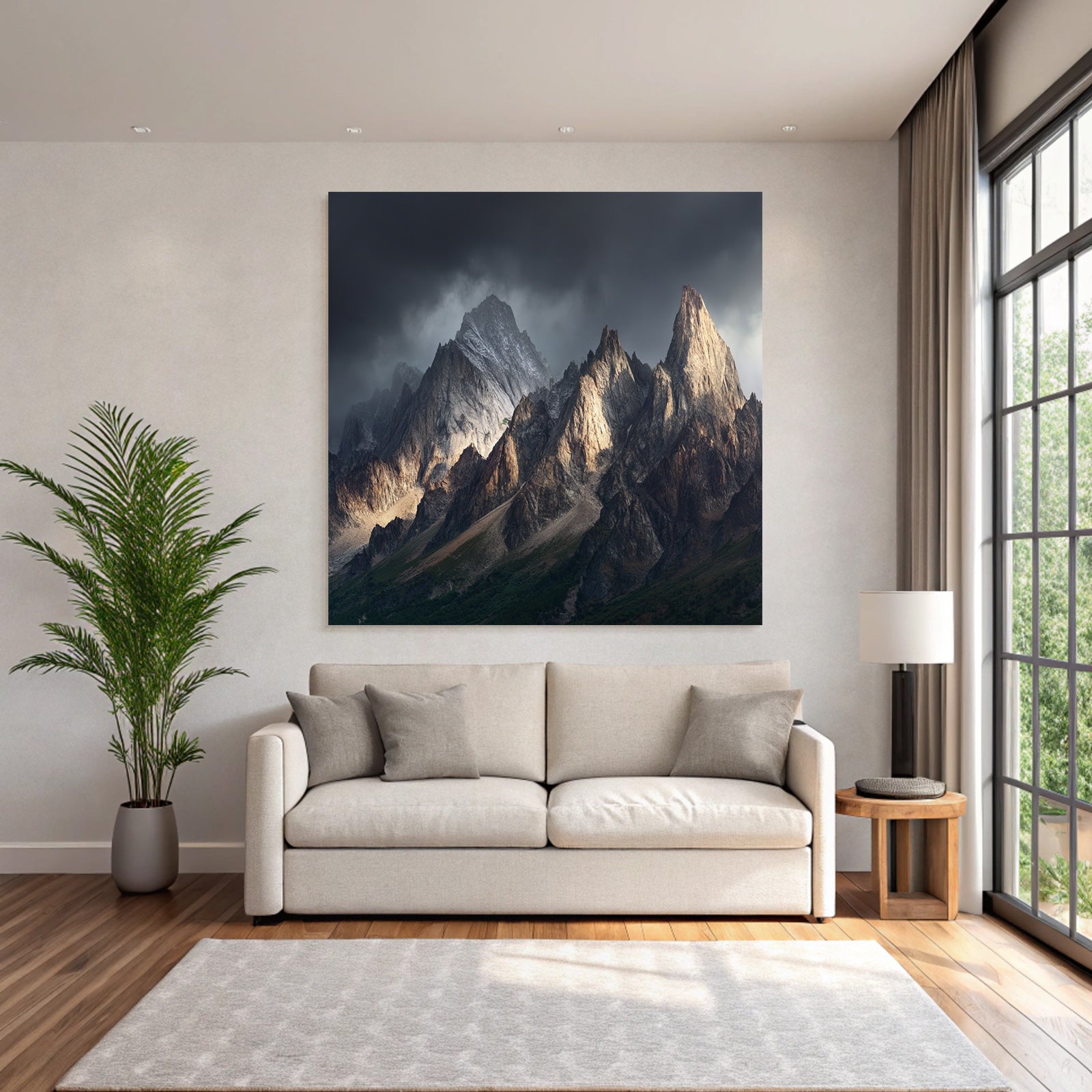 Berge Und Panoramen Dramatische Berglandschaft Mit Wolken Und Contrasten