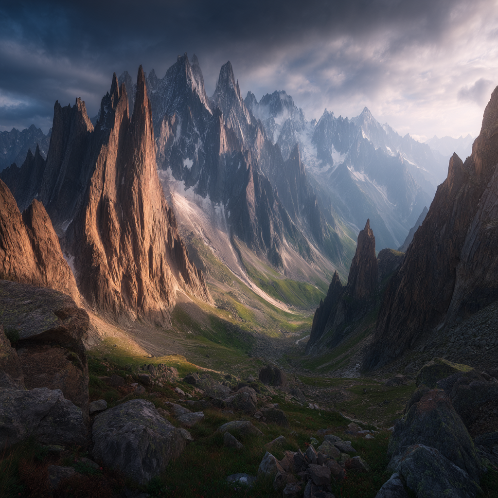 Berge Und Panoramen Dramatische Gebirgslandschaft Bei Dämmerung | Berge und Panoramen | Landschaften