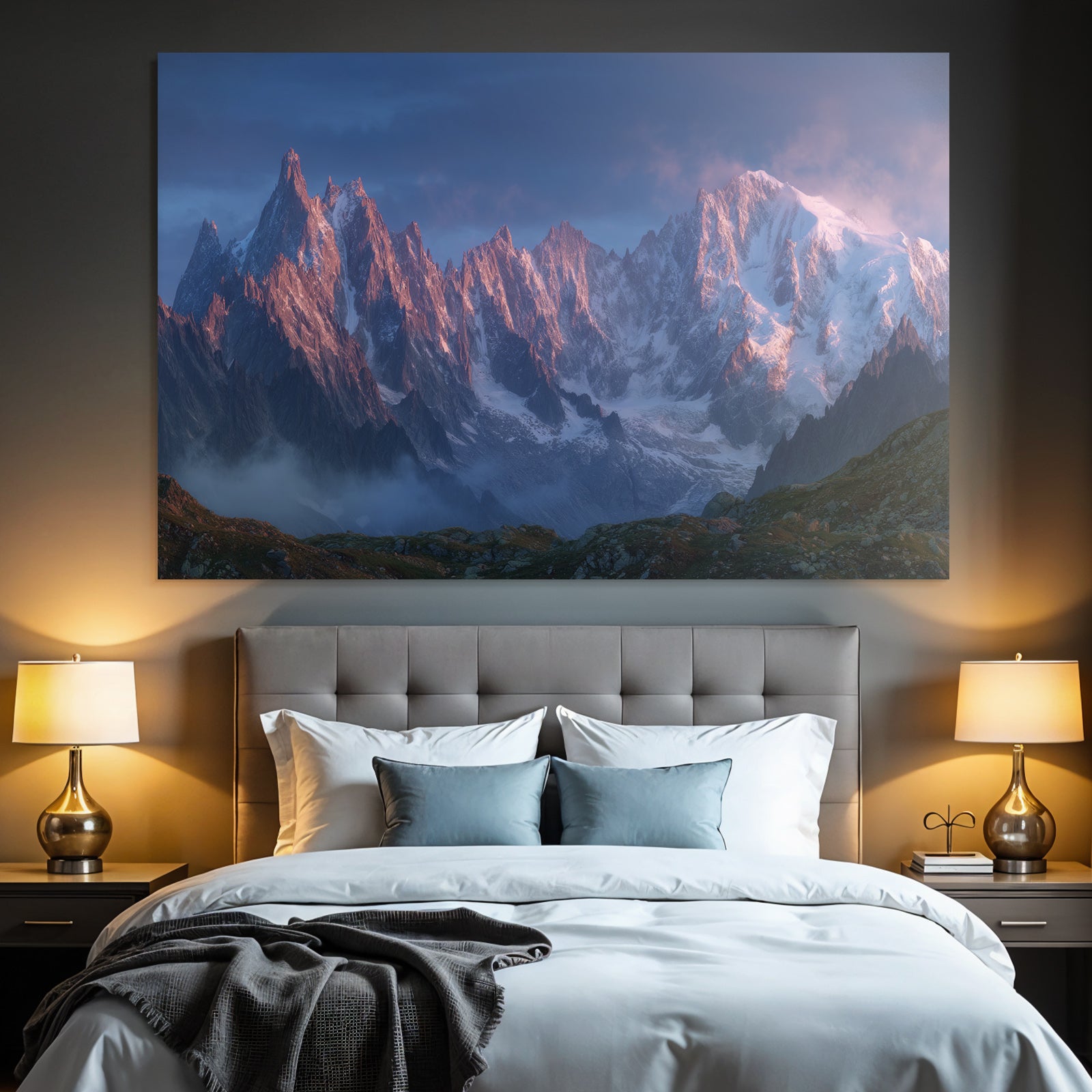 Berge Und Panoramen Atemberaubende Berglanschaft Mit Schneebedeckten Gipfeln