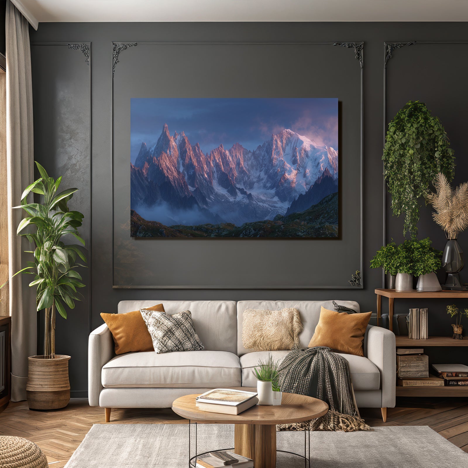 Berge Und Panoramen Atemberaubende Berglanschaft Mit Schneebedeckten Gipfeln