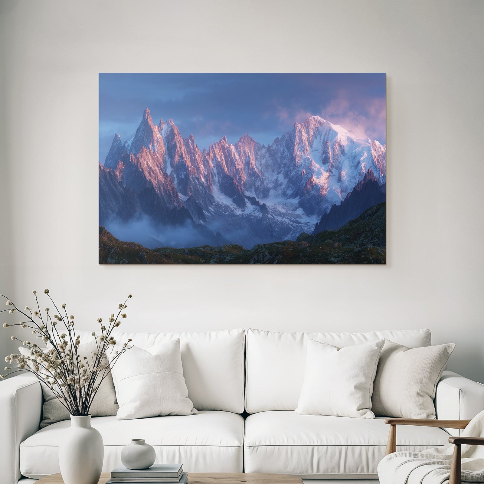 Berge Und Panoramen Atemberaubende Berglanschaft Mit Schneebedeckten Gipfeln