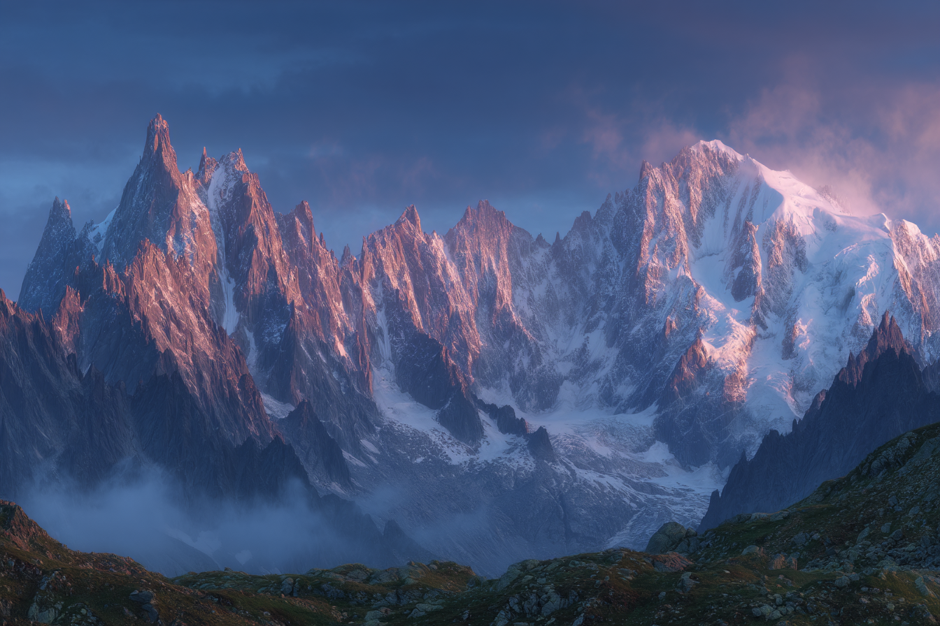 Berge Und Panoramen Atemberaubende Berglanschaft Mit Schneebedeckten Gipfeln | Berge und Panoramen | Landschaften