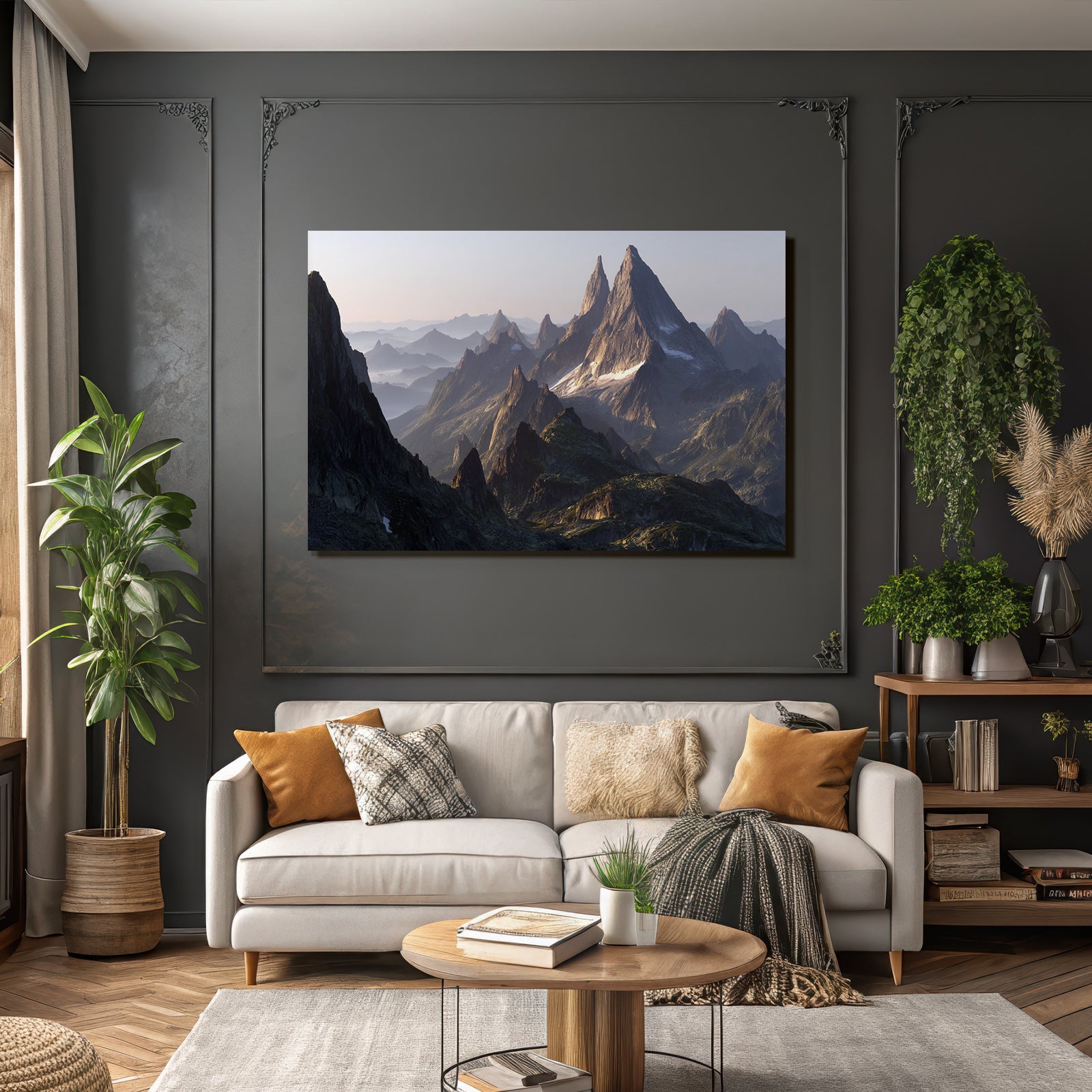 Berge Und Panoramen Atemberaubende Landlandschaft Mit Bergen Und Nebel