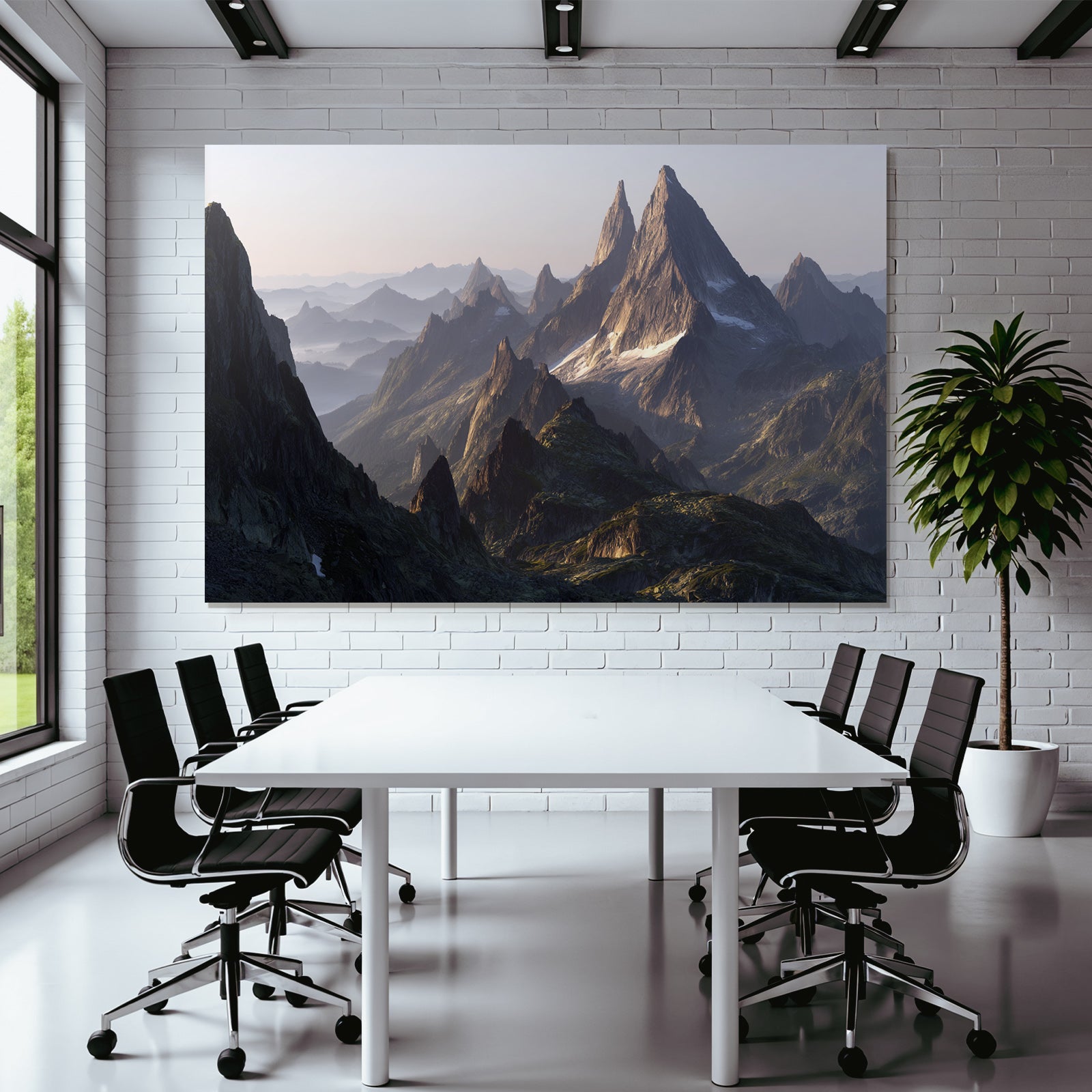 Berge Und Panoramen Atemberaubende Landlandschaft Mit Bergen Und Nebel