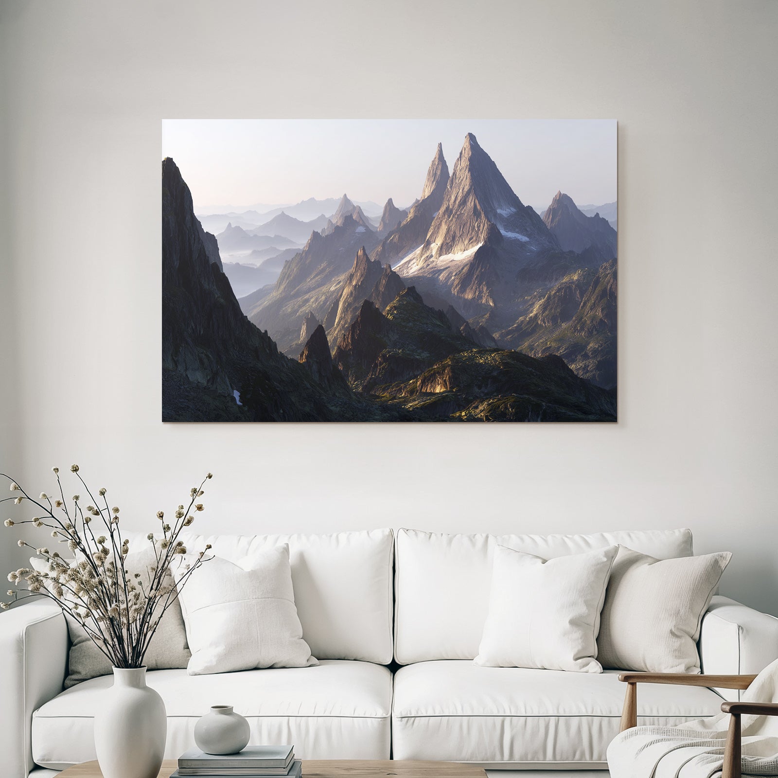 Berge Und Panoramen Atemberaubende Landlandschaft Mit Bergen Und Nebel