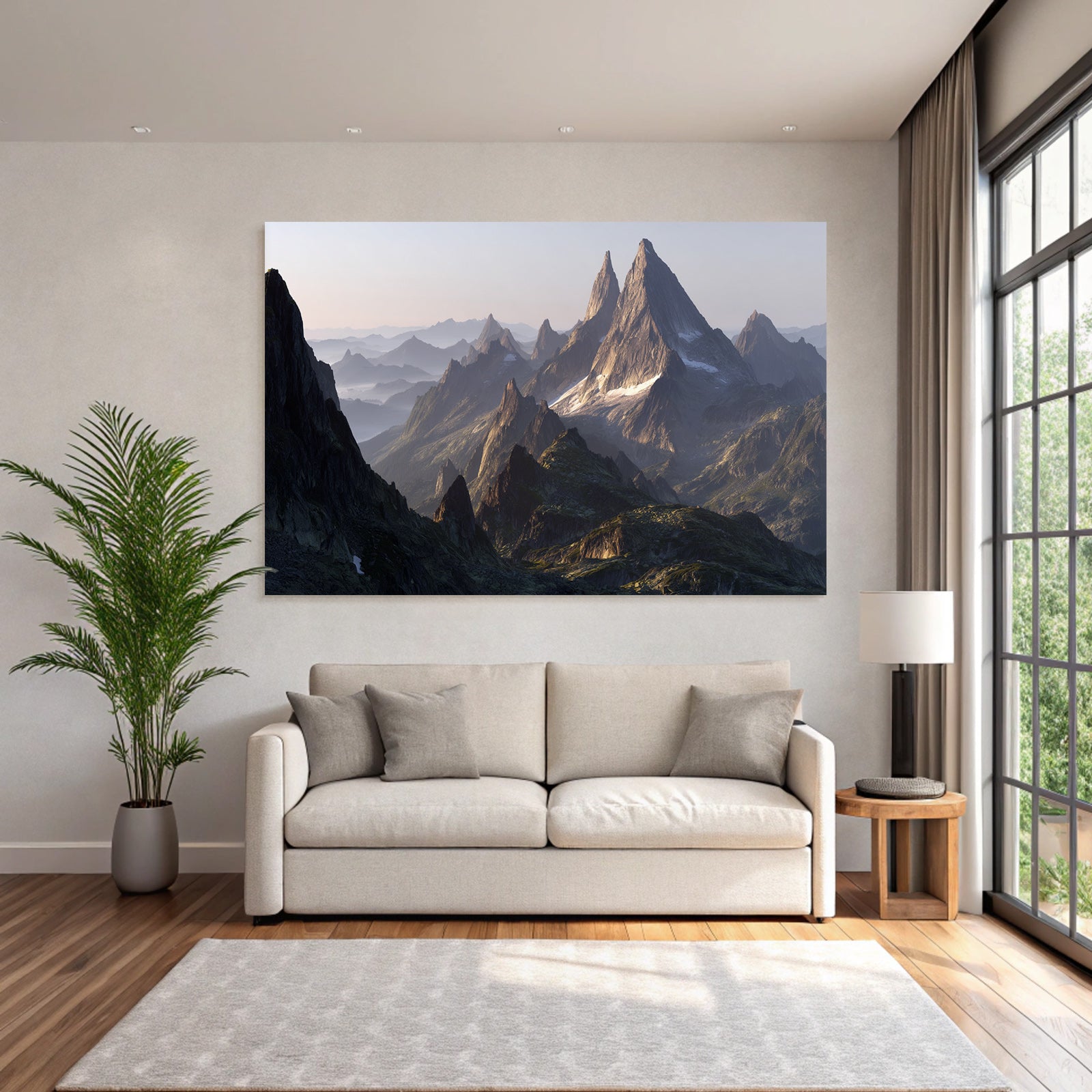 Berge Und Panoramen Atemberaubende Landlandschaft Mit Bergen Und Nebel