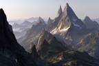 Berge Und Panoramen Atemberaubende Landlandschaft Mit Bergen Und Nebel | Berge und Panoramen | Landschaften