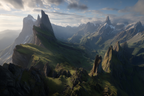 Berge Und Panoramen Atemberaubende Landschaft Mit Bergen Und Grünen Tälern | Berge und Panoramen | Landschaften