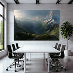 Berge Und Panoramen Atemberaubende Landschaft Rugged Mountains Lush Green Valley Winding River