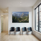 Berge Und Panoramen Bergbild Mit Schneebedeckten Gipfeln Und Fluss Im Vordergrund