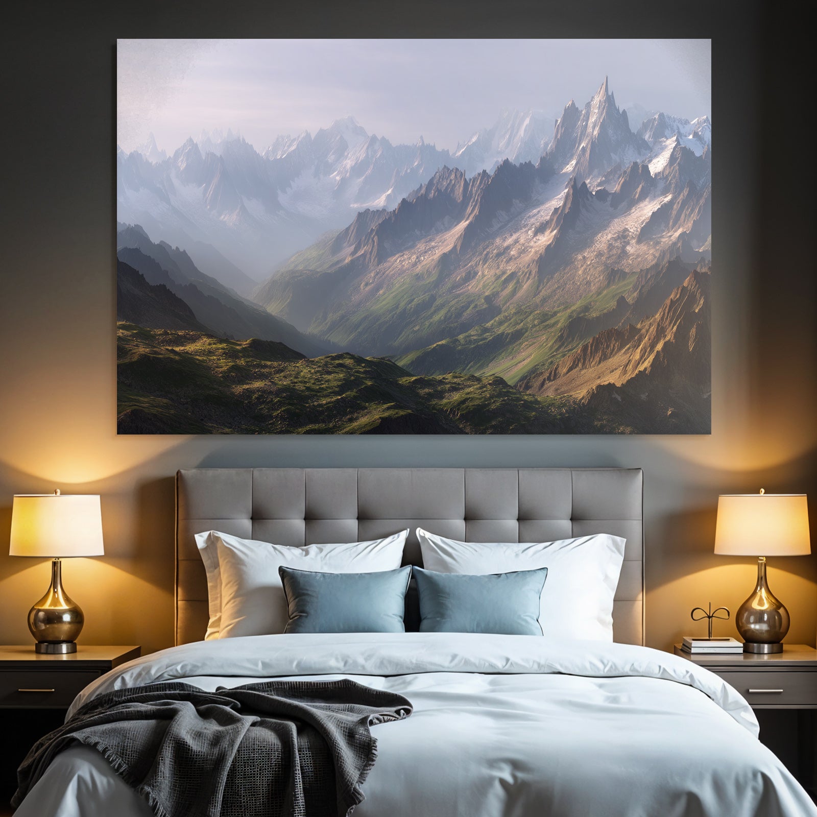 Berge Und Panoramen Bergblick Mit Alpenlandschaft Und Grünen Talern